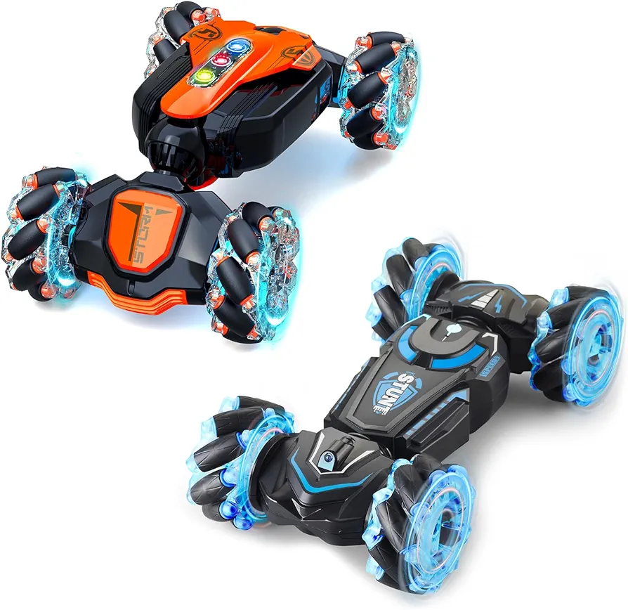 Gesture Sensing RC Stunt Car Remote Control car for Boys 360° Rotating 4WD RC Cars Transform 2.4Ghz Hand Controlled Toys for Boys 4-7 Birthday Presents for Kids Age 7 8 9 10 11 yr (Blue)