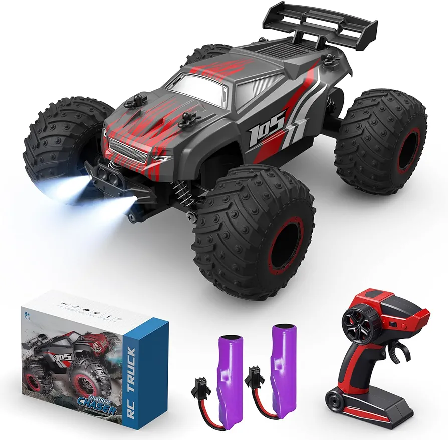 Rc Cars-Remote Control Car,2.4Ghz Off-Road Monster Truck,20Km/h Remote Control Truck with LED Bodylight and Toys for Boys for Kids,Racing Cars for Boys Age 5-6-7 8-12