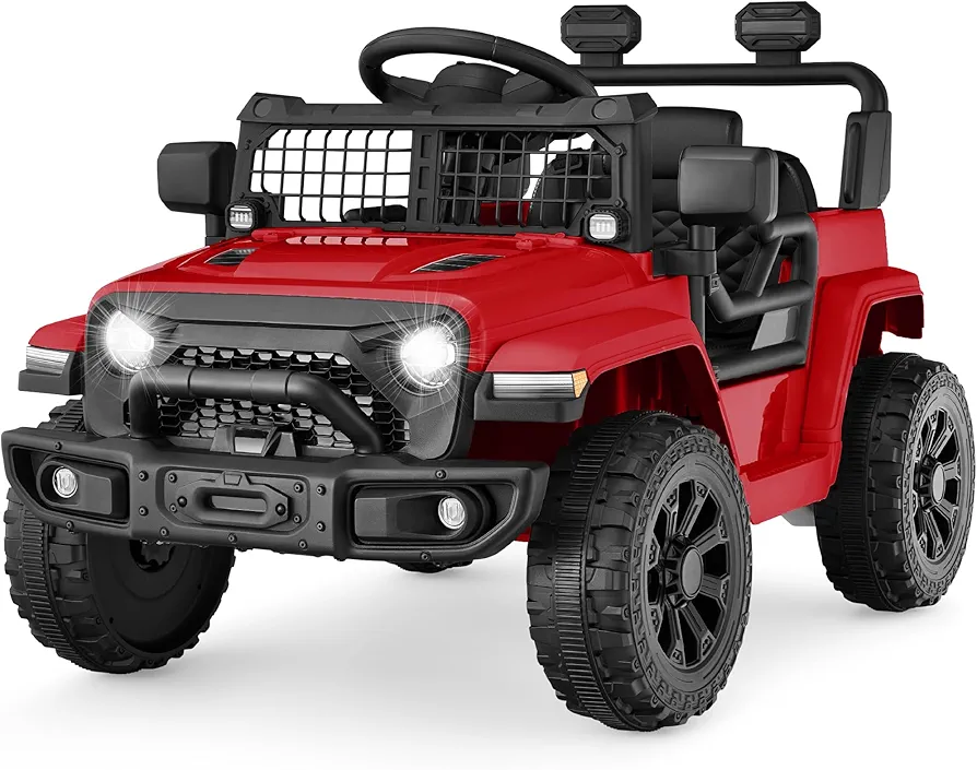 Best Choice Products 6V Kids Ride On Toy, Mini Truck, Electric Play Car w/Parent Remote Control, 4-Wheel Suspension, LED Lights, 2 Speeds, Functional Horn, 3.1MPH Max Speed - Red