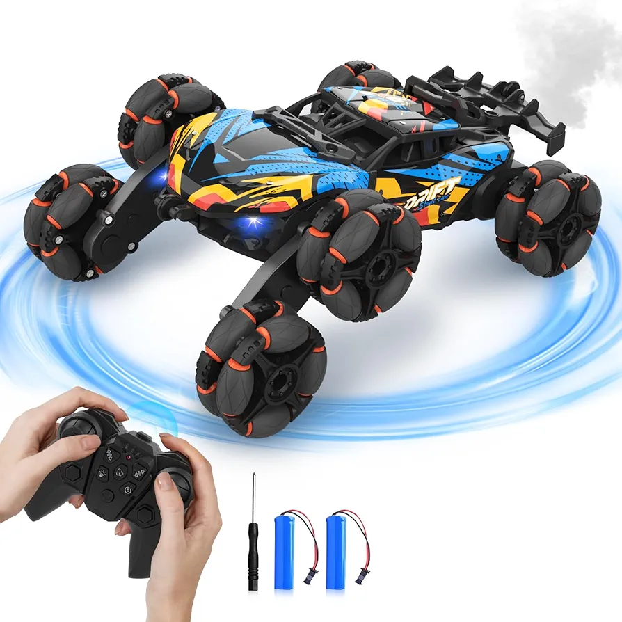 RC Cars 6WD Drift Stunt,Remote Control Car for Boys Age 6-12,360° Rotating Spray Car for Xmas Gifts