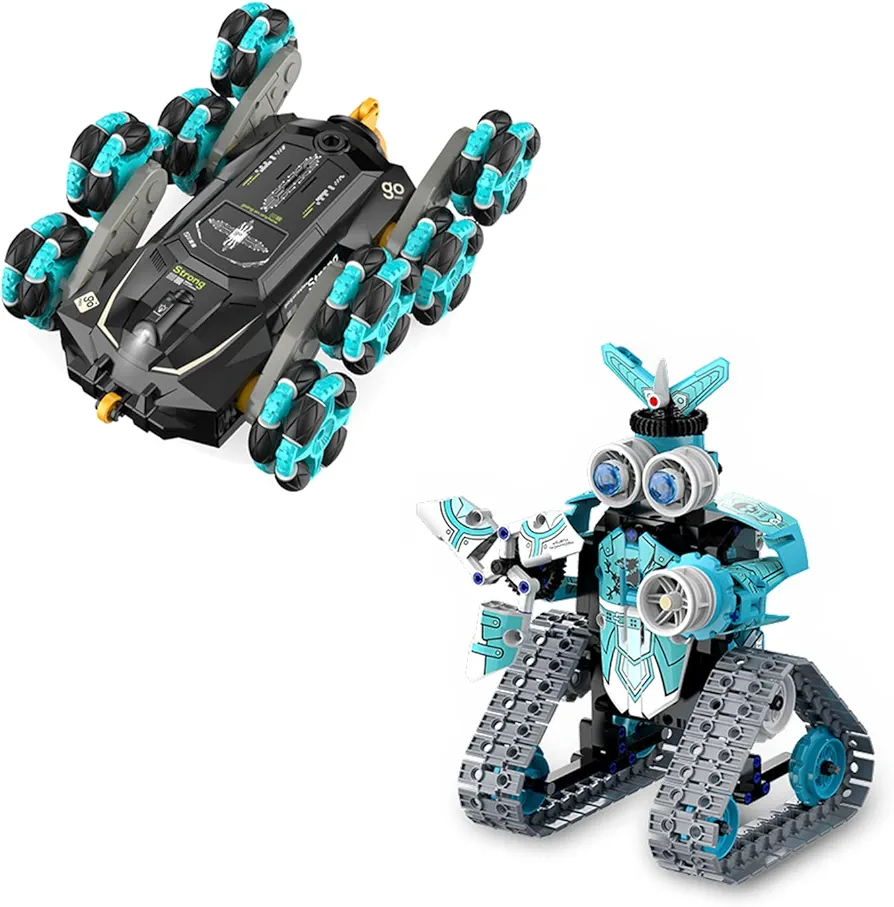 8wd Gesture RC Stunt Cars + 398pcs RC Robot Blocks Toys Gifts for Boys Girls Age 8 9 10 11 12