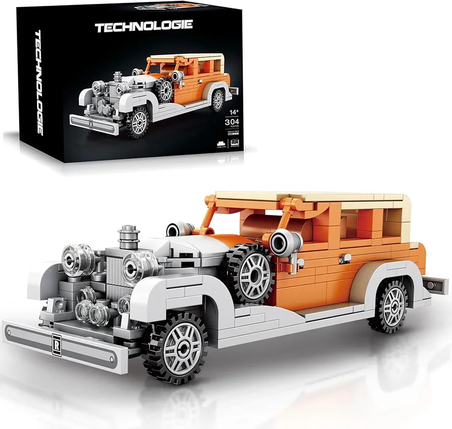 Race Car Models Building Blocks for Adults,Rolls Royce Phantom Classic Cars Toy for Boys Age 8-12,Birthday Gifts Ideas for Kids Retro Car Lovers,Teens and Adults(326Pices)