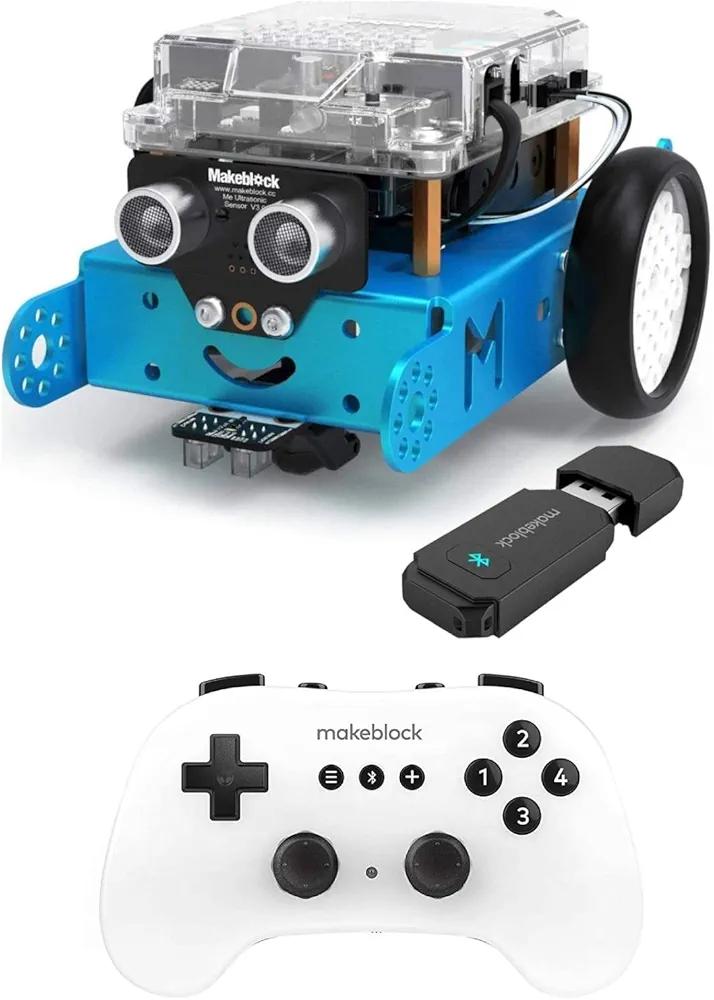 Makeblock Programmable Robot with Dongle + Screen-Free Wireless Bluetooth Remote Controller