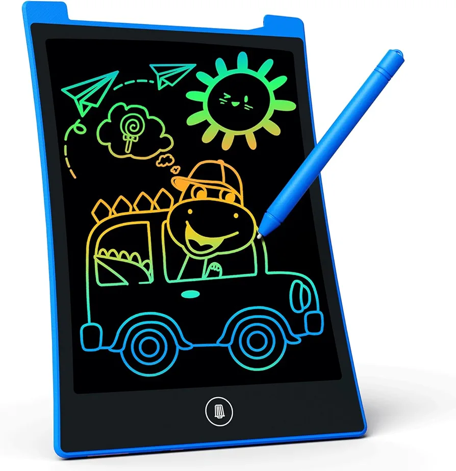 KOKODI Kids Toys LCD Writing Tablet, Colorful Toddler Drawing Pad Doodle Board Erasable, Educational Learning Toys Birthday Gifts for Girls Boys Age 3 4 5 6 7 8 Kids Road Trip Essentials（Blue）