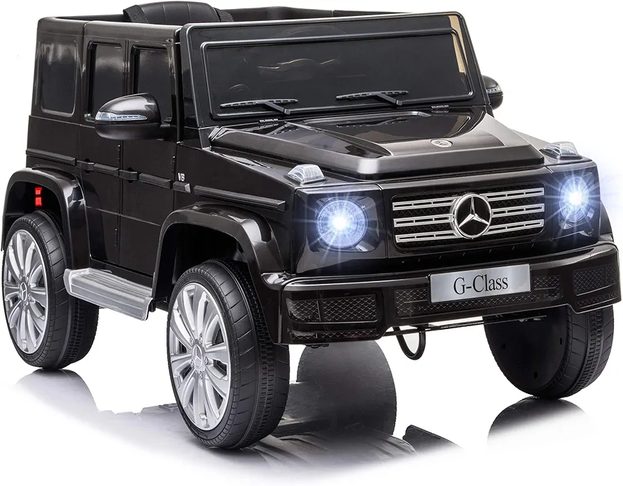 Aosom 12V Kids Electric Car, Mercedes Benz G500 Licensed Battery Powered Ride on Truck for Kids with Remote Control, Headlights, Music, Suspension & Storage for Boys and Girls, Black