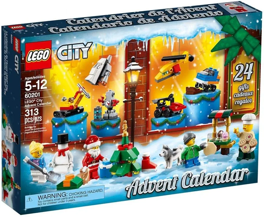 LEGO City Advent Calendar 60201, New 2018 Edition, Minifigures, Small Building Toys, Christmas Countdown Calendar for Kids (313 Pieces)