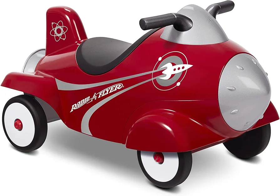 Radio Flyer Retro Rocket Ride On, Red Ride On Toy for age 12 months to 36 months