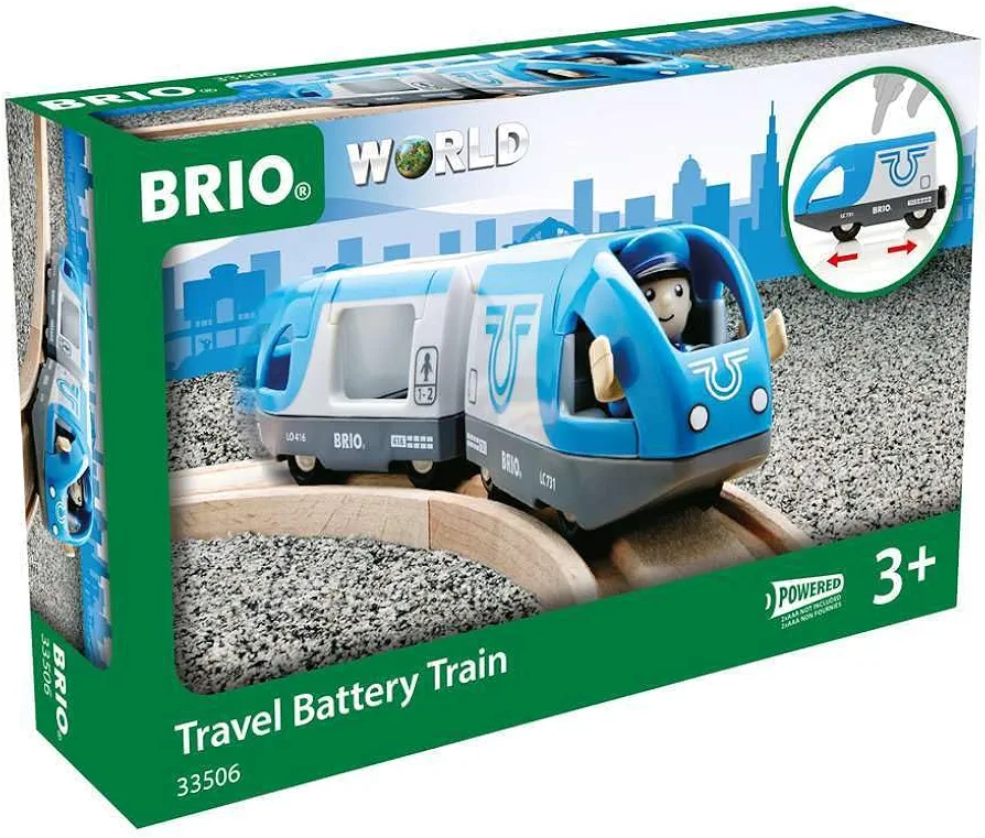 BRIO World - 33506 Travel Battery Train | 3-Piece, Battery-Operated Toy Train Set | Ideal for Kids Ages 3 and Up | Compatible with All BRIO Train Sets