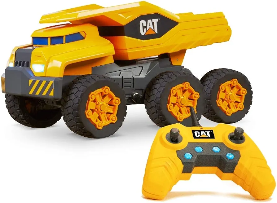 CAT Construction Toys Cat Construction Massive Mover Dump Truck – Remote Control Truck, RC Truck - Speed up to 12 mph, 6 Wheel Suspension, Heavy Load Climbing Mode – For Ages 8+