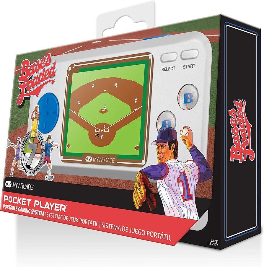 My Arcade Bases Loaded Pocket Player - Collectible Handheld Game Console with 7 Games (DGUNL-3278)