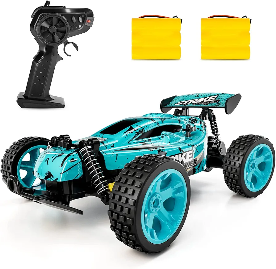 Tecnock RC Car Remote Control Car for Kids,1:18 20 KM/H 2WD RC Buggy,2.4GHz Offroad Racing Car for 40 Mins Play, Gift for Boys and Girls (Blue)