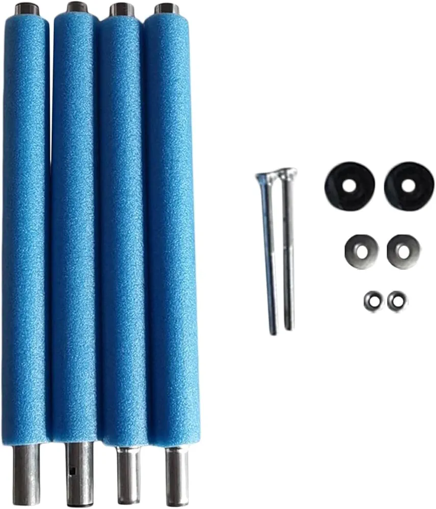 Party Set Fun Poles Replacement Accessoire Trampoline Steel Trampoline Poles with AntiCollision Covers Screws Accessories Trampoline Net Poles Replacement Trampoline Accessories Party (Blue,