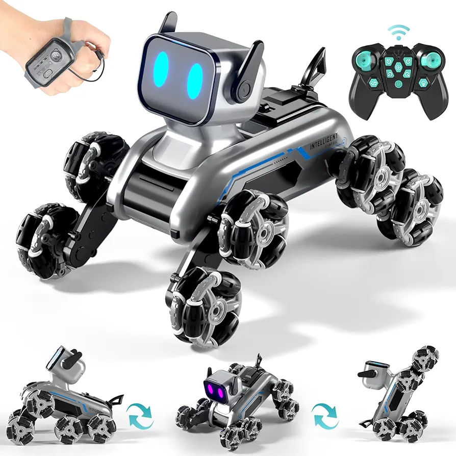 8WD Remote Control Car for Boys Toys Age 4-6, Gesture Sensing Stunt Rc Cars Dog for Kids 8-10, RC Car for Boys 5-7,Boys Birthday Gifts 8-12