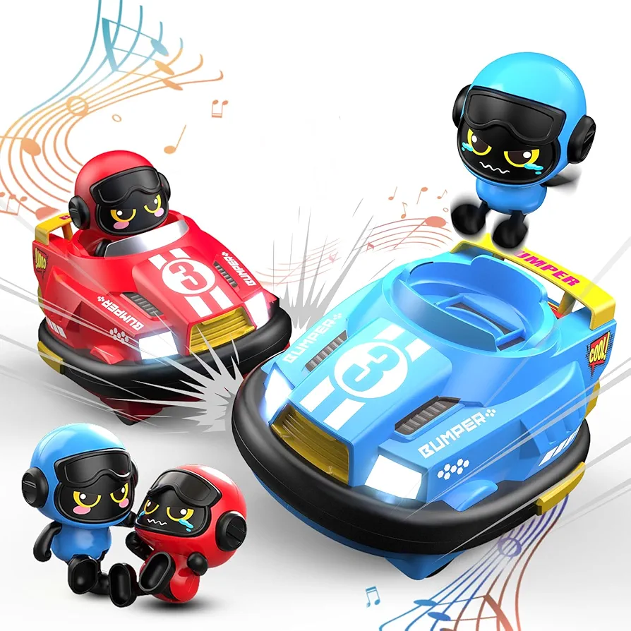 Toddlers Remote Control Cars for Kids, Boys RC Ejecting Bumper Car, RC Battle Race Car Set of 2 Players, RC Cartoon Car Toys, Christmas Birthday Gift