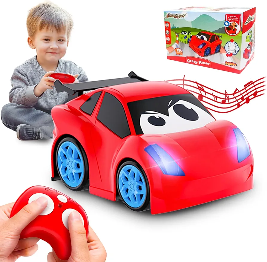 Toys for 3 Year Old boys Ages 2-4 Remote Control Car for Toddlers 1-3 Boys 4-7 with Lights and Sounds 2.4Ghz RC Car for Boys and Girls Ideal Boys & Girls Birthday Gift