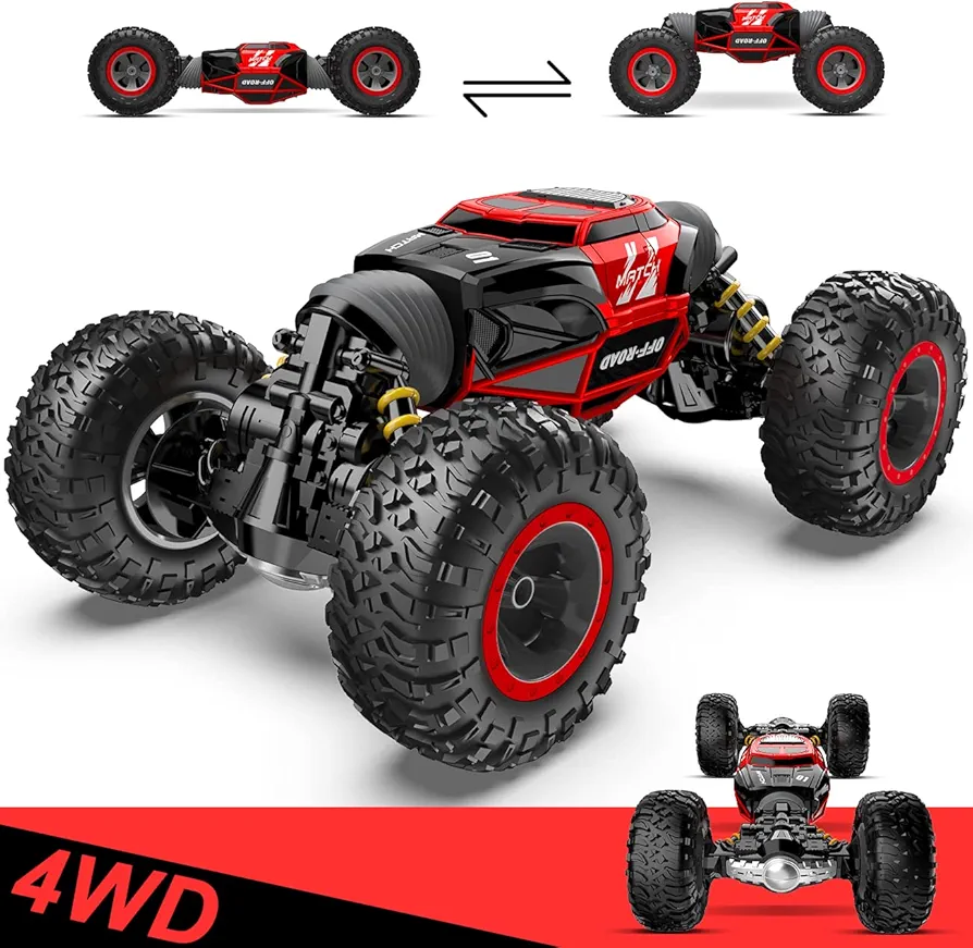 BEZGAR 1:14 Scale 4WD RC Crawler Truck - 15 Km/h All Terrain Electric Toy Car with Rechargeable Battery for Kids, Teens and Adults