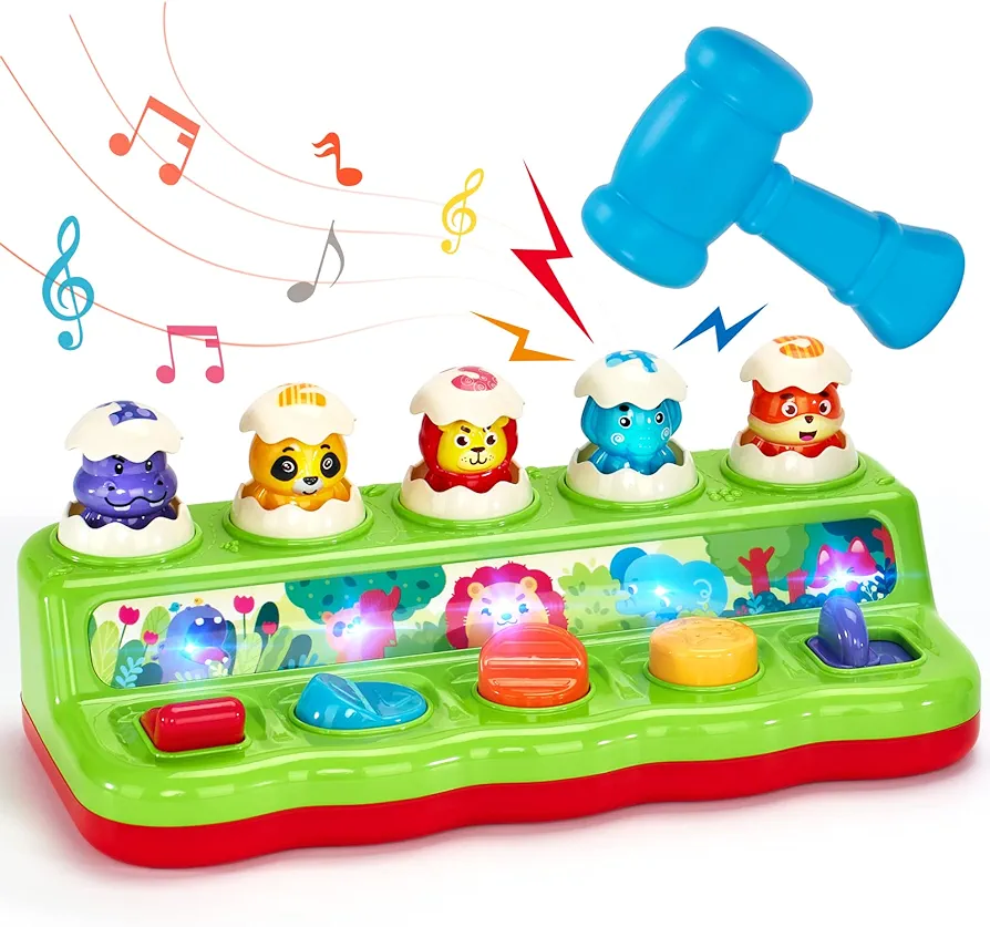 Toys for 1 Year Old Boy Baby Toddler Toys Age 1-2 for Boys Girls Gifts Pop up Toy with Music and Light for Toddlers 1-3 Cause and Effect Toys Stocking Stuffers for Toddlers 1-3 Birthday Gifts