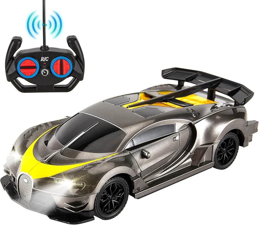 Remote Control Car for Boys 4-7, Hobby RC Cars for Kids, Race Car Toys with Working Lights, Controller, Birthday Gifts for 3 4 5 6 7 Year Old Boys Girls Toddlers