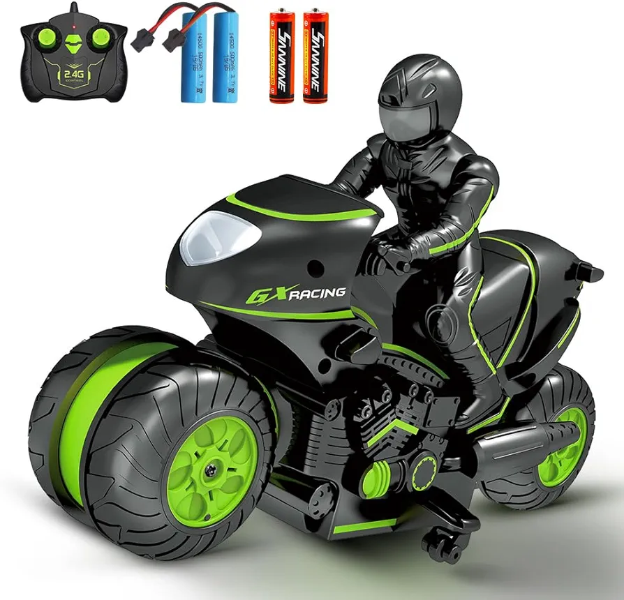 RC Motorcycle Remote Control Motorcycles,High Speed Rc Car Remote Control Car,2.4Ghz 360° Rotating Drift Stunt Car Motorbike for Kids Age 4,5,6,7,8 and Up Year Old