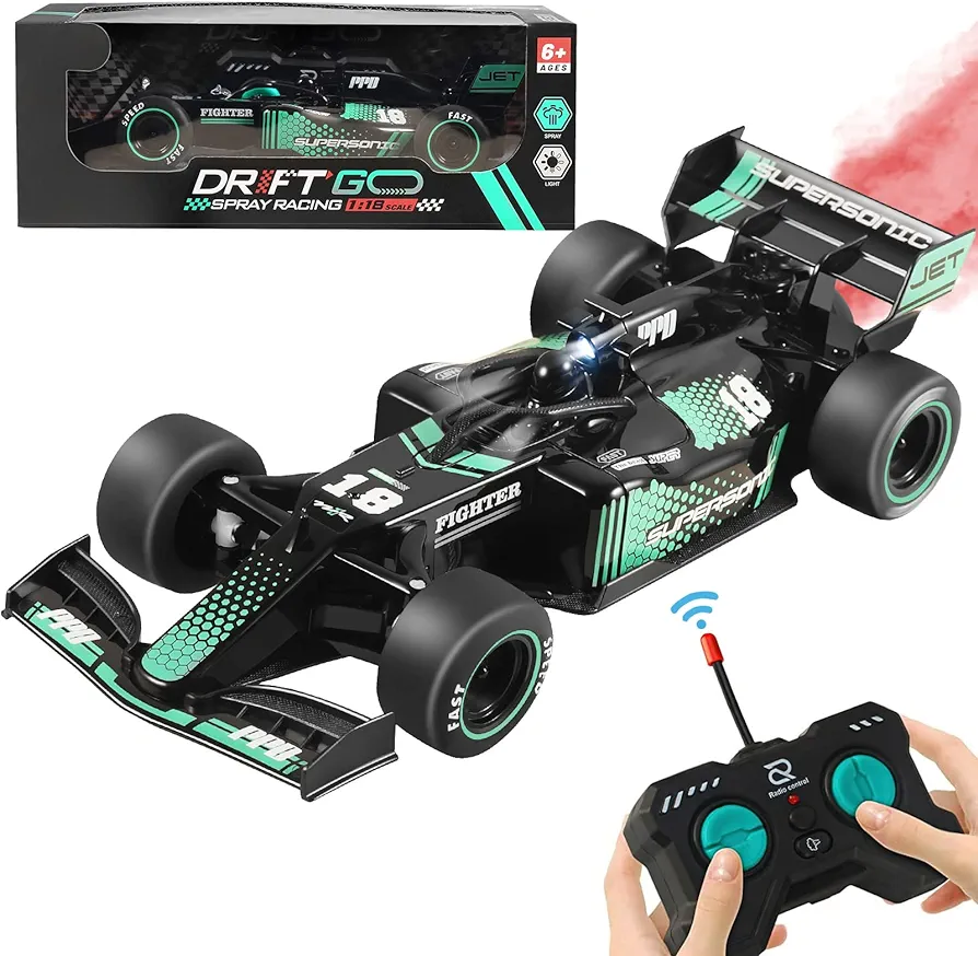 DOLIVE F1 Remote Control Car, 1:18 Rc Car for Boys Toys Age 6-8, Model RC Drift Cars Display Scale High-Speed Fast Hobby Racing Batteries Rotating Toy, Birthday Gift for Ages 8-13