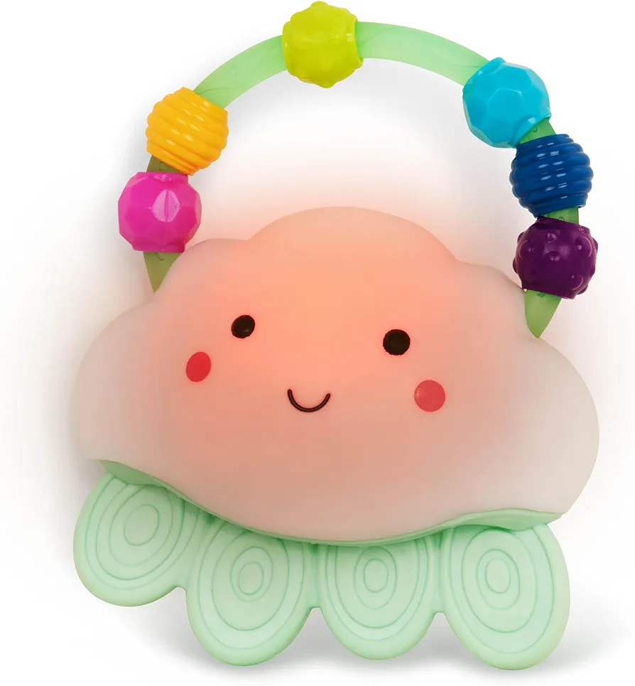 B. toys- B. baby – Baby Light-Up Cloud Rattle- Rain-Glow Squeeze- Teething Rattle Toys for Babies 3 Months +