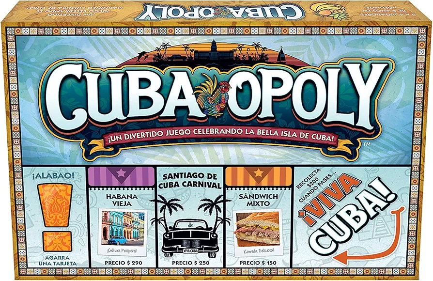 Late for the Sky Cuba-Opoly - Themed Family Board Game, Late For The Sky, Game Night, Opoly-Style Game for Ages 8+, 2-6 Players