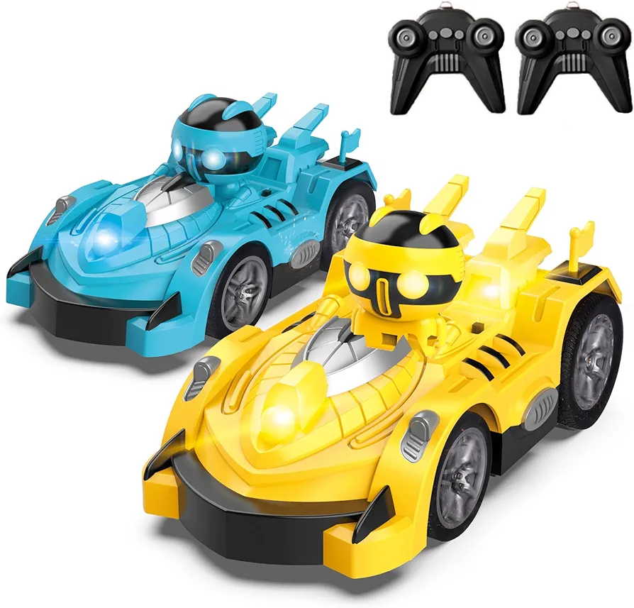 2 Pack Remote Control Cars Toys for Ages 6-12, 2.4 Ghz Remote Control Car with LED Light & Music, Christmas Birthday Gifts for Boys Girls Aged 6-12