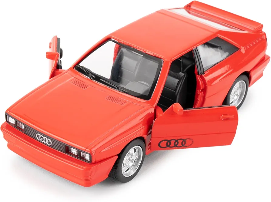 1:36 Model Car 1980 Audi Quattro Car Model, Diecast Pull Back Model Toy Car, Doors Open, Collection Kids Toy for Aged 3 and up, Gift Red