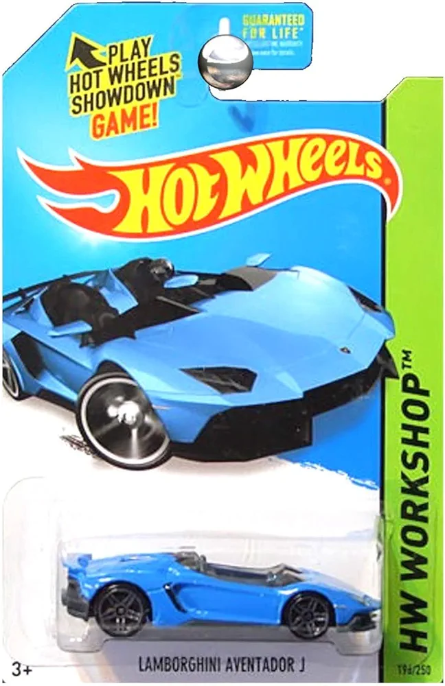 2014 Hot Wheels Hw Workshop Lamborghini Aventador J - Light Blue [Ships in a Box!]