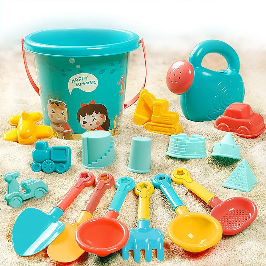 Tiny Size Beach Toys for Kids Ages 4-8 - Beach Bucket Sand Molds Beach Shovel Tool Kit Sandbox Toys for Toddlers,Beach Accessories Outdoor Indoor Play Travel Sand Toys for Beach Sand Toy for Boy Girl