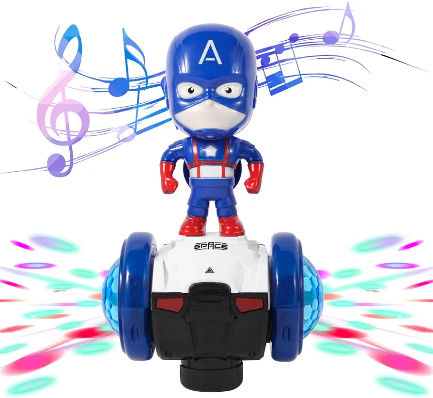 Dancing Robot Spider Toys Interactive Musical Super Captain Car Toy Flashing Lights Intelligent Interactive Educational Robot for Chirldent Day Birthday Gift Boys Girls Toddlers Age 3 4 5 6 7 8 Blue