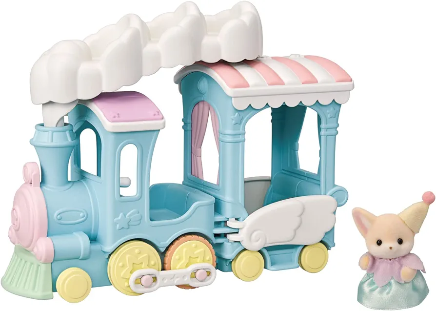 Calico Critters Floating Cloud Rainbow Train - Toy Vehicle Playset with 1 Collectible Figure