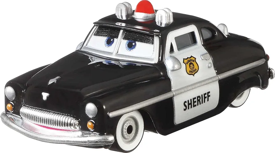 Disney Cars Sheriff, Miniature, Collectible Racecar Automobile Toys Based on Cars Movies, for Kids Age 3 and Older, Multicolor