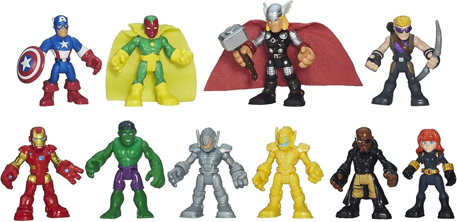 Marvel Playskool Heroes Super Hero Adventures Ultimate Set, 10 Collectible 2.5-Inch Action Figures, Toys for Kids Ages 3 and Up (Amazon Exclusive)