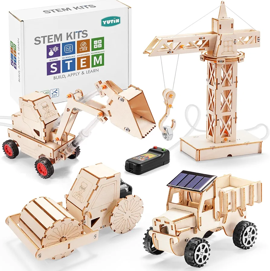 STEM Kits for Kids Age 8-10, Wood Building Kits for Kids 8-12, 3D Wooden Puzzle Crafts Projects for Boys 10-12, Science Construction Engineering Model Car Kit for 5 6 7 8 10 12 14 16 Teen Boy Gifts