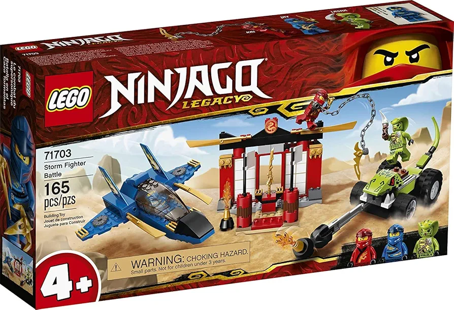 LEGO NINJAGO Legacy Storm Fighter Battle 71703 Ninja Playset Building Toy for Kids featuring Ninja Action Figures (165 Pieces)