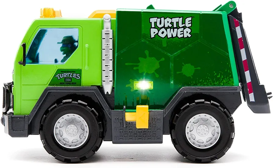 Teenage Mutant Ninja Turtles Thrash N' Battle Garbage Truck with Lights & Sounds, Characters & Sewer Cap Launching, Ages 3+