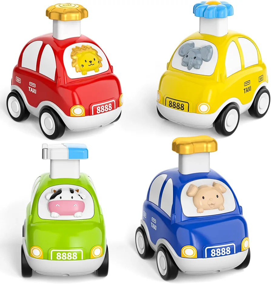 Bennol Baby Toy Cars for Toddler 1-3, 4PCS Push Cars Toys for 1 2 3 Years Old Toddlers Babies, Toddler Baby Toy Cars 1 2 3 Years Old Boys Birthday Gifts