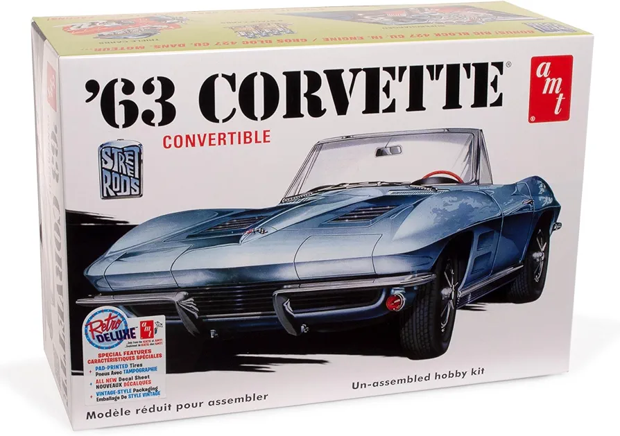 AMT 1963 Chevy Corvette Convertible 1:25 Scale Model Kit