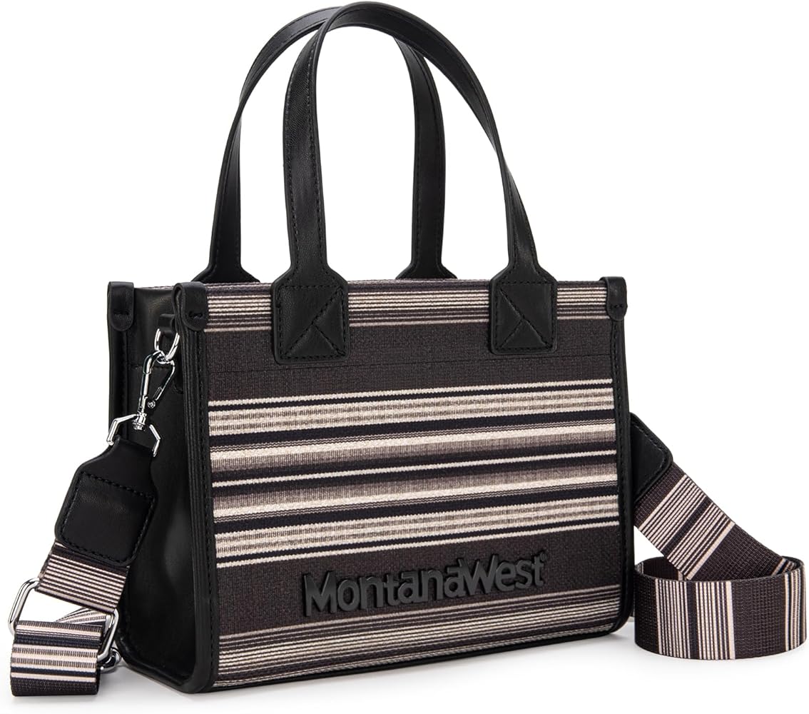 Montana West Small Tote Purses for Women Striped Crossbody Top-Handle Bags