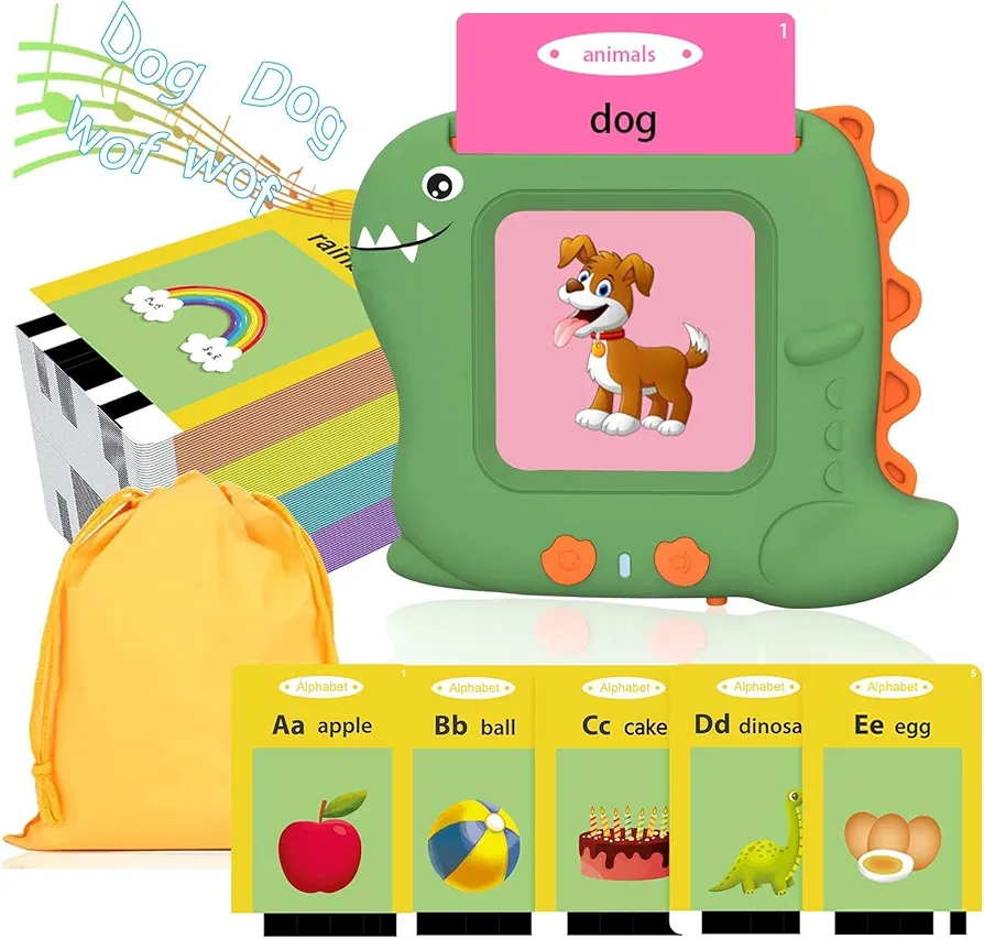 Pocket Speech Talking Flash Cards - 336 Sight Words Toddlers Montessori Audible Speech Buddy Early Learning Flashcards, Autism Sensory Toys Speech Therapy Materials for Toddler Age 1-6 Years Old G