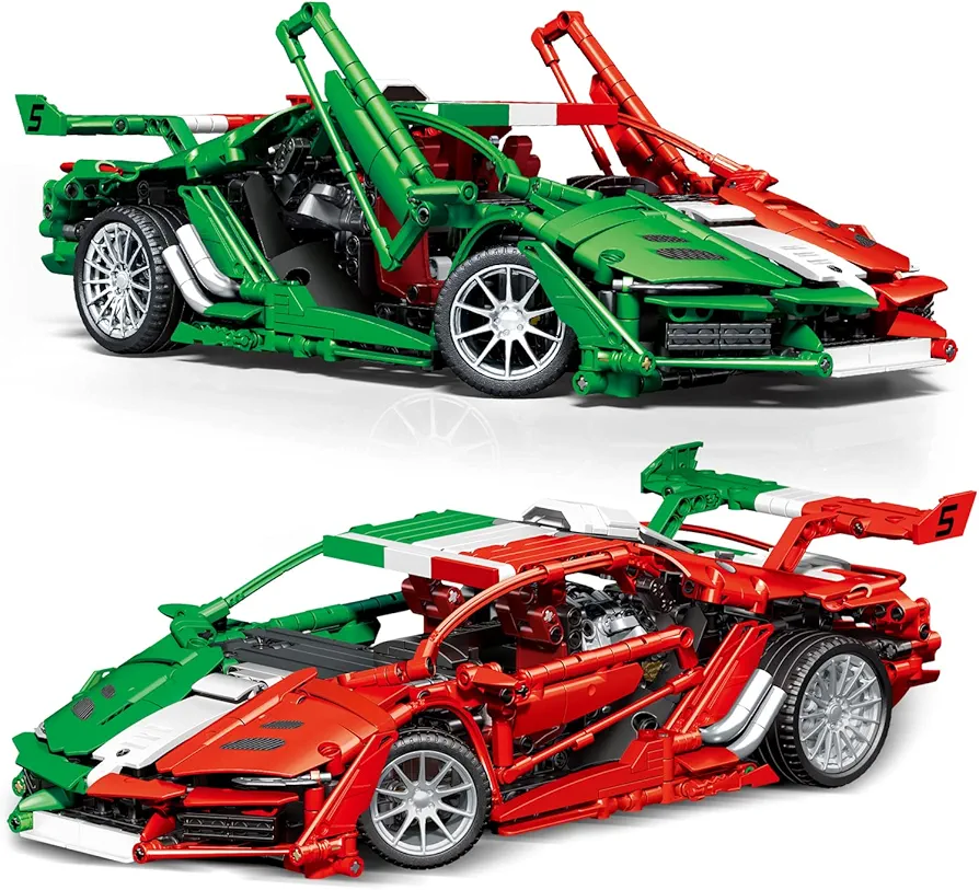 Sport Cars Building Blocks, Construction Toy Building Set for Kid Adult Teenagers, Collectible Model Car Kits, 1:14 Scale Challenging Super Sport Car Building for Boy Age 14+(1316 Pieces)