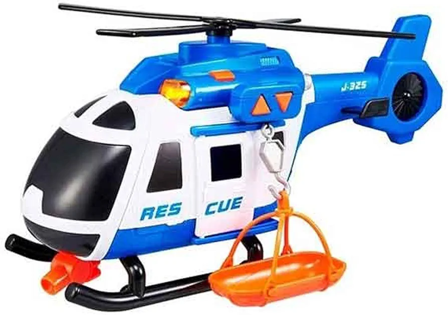 Teamsterz Mighty Machines Large Rescue Helicopter Transporter | Light & Sound | Kids' Play Figures & Vehicles Toy Car Set for Ages 3+