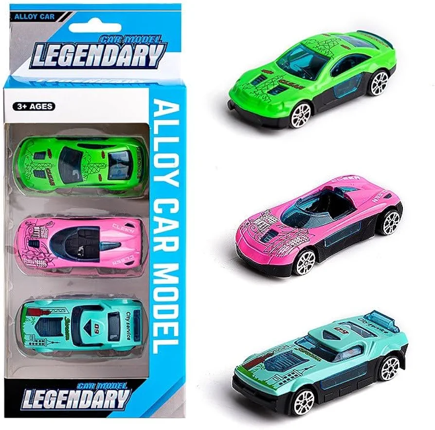 1 Set of 3pcs Toy Mini Sports Race Cars Vehicles, Light-Weight, Birthday Gifts, Party Favors, Christmas stuffers for Toddlers Kids Boys Girls