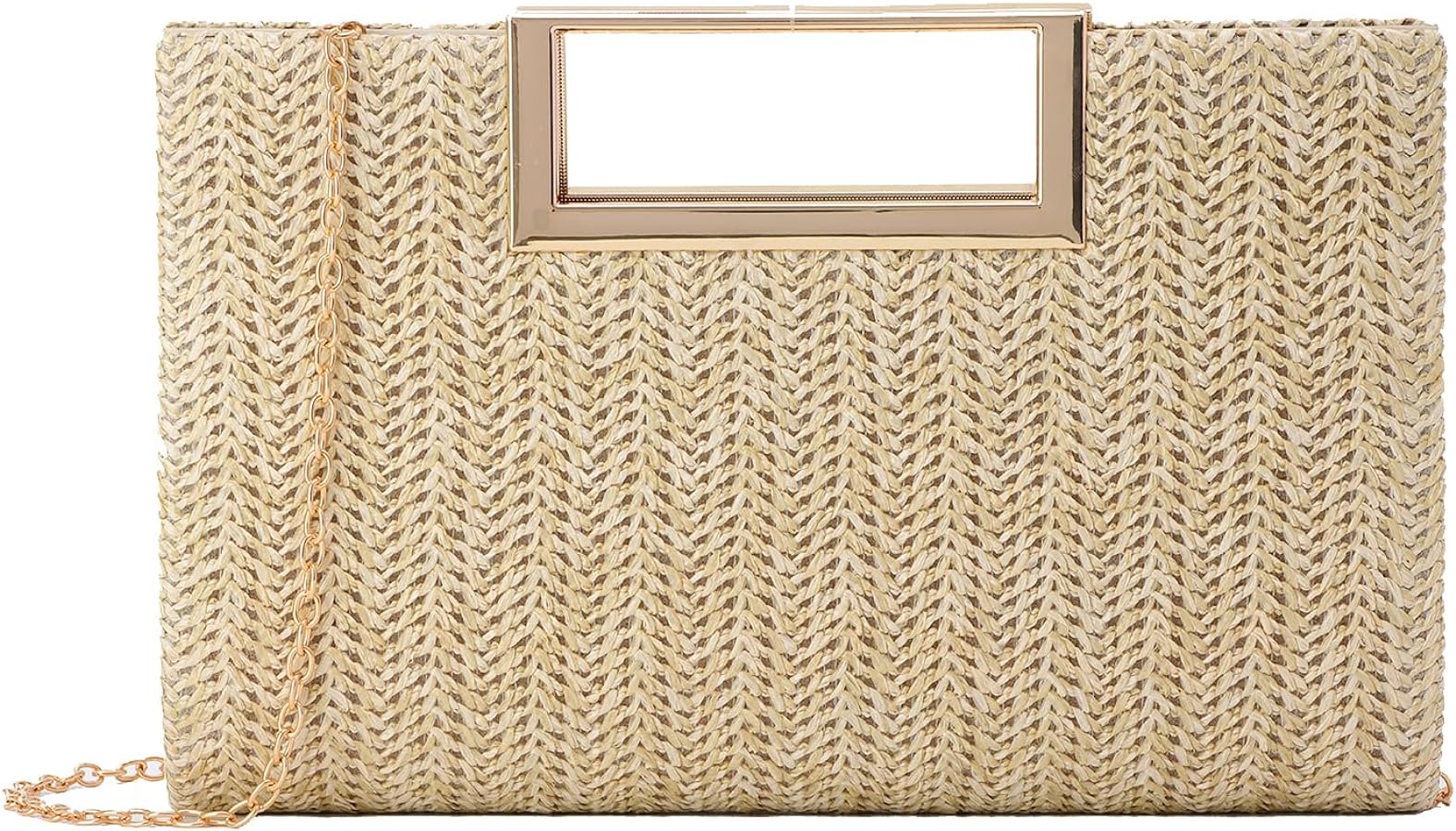 GOKTOW Straw Clutch Top Handbags Raffia Bag Purse Woven Tote CrossBag for Women Beach Summer Travel 2024