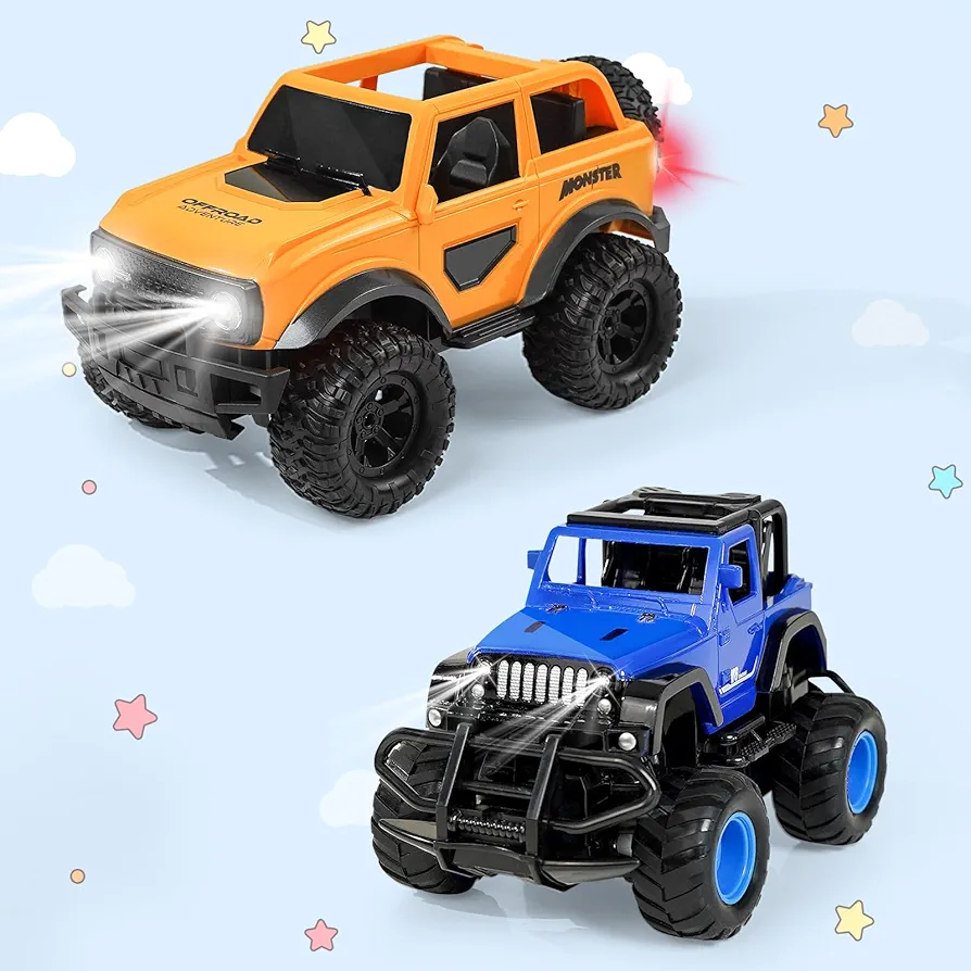 Large Remote Control Car, 1:16 Scale RTR Off-Road Vehicle with Lights & Driving Demo, 2.4GHz Radio Control Trucks 120+ Min Play for Kids, Boys & Girls, Gifts for 3-12 Year Old