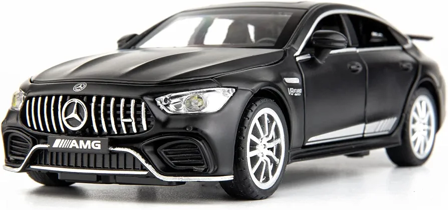 1/32 Benz AMG GT63 Model Car Alloy Diecast Pull Back Toy Car with Sound and Light Door Can Be Opened Toy Vehicle for Kids Gift(Black)