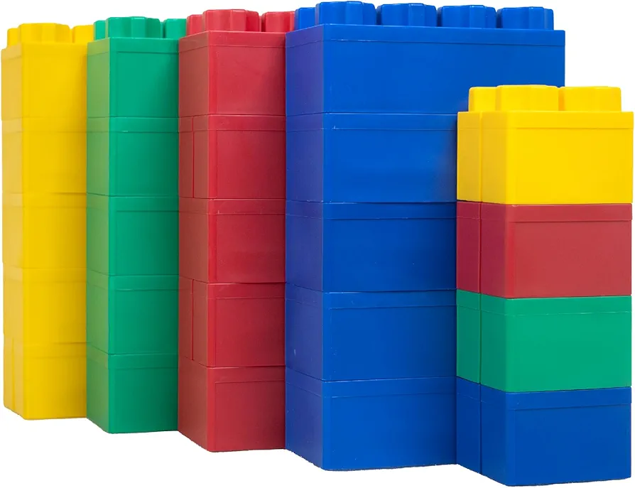 Big Blocks for Kids Ages 4-8, Indoor & Outdoor Blocks for Kids Jumbo Games, Large Building Blocks (24 PC) Beginner Set