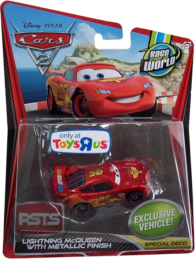 Disney / Pixar CARS 2 Movie Exclusive 155 Die Cast Car Lightning McQueen with Metallic Finish