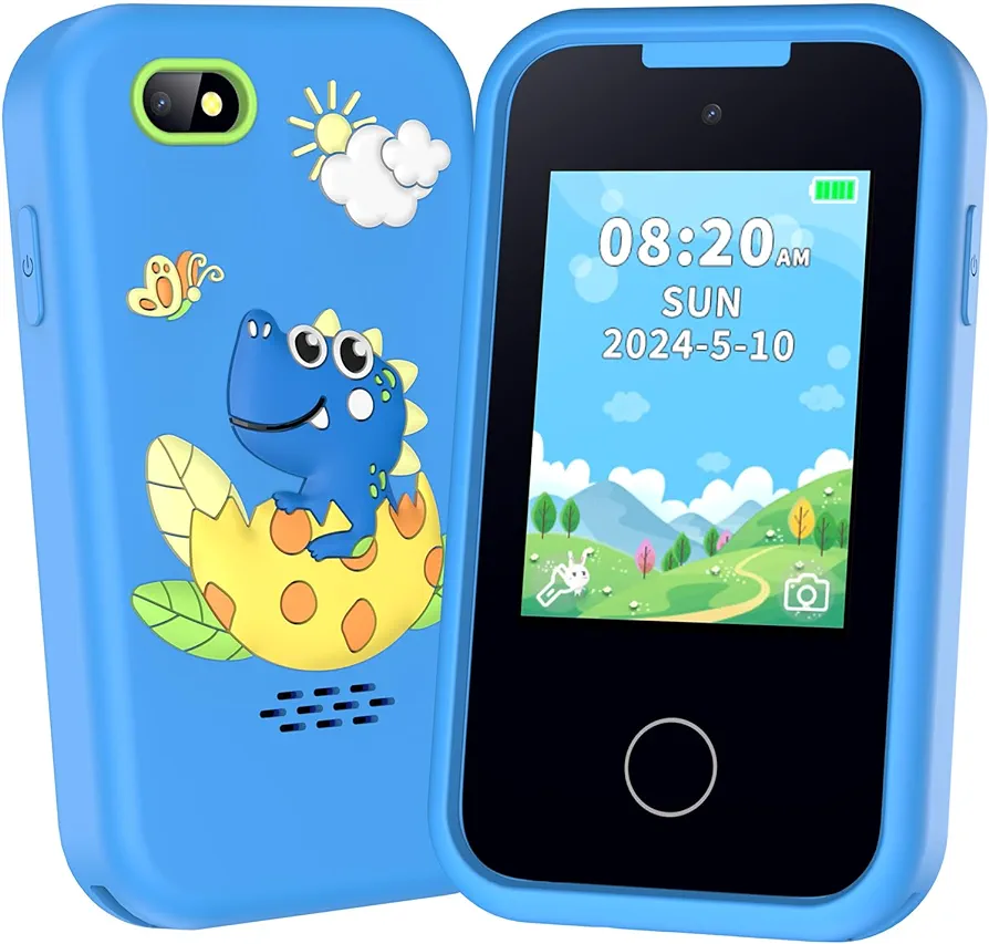 Kids Smart Phone Dinosaur Toys Children's Phones for Boys Ages 3-8 Years Old, Smartphone for Kids Toddler Smart Phones Girls Birthday Gifts with Touchscreen Kids Cell Phone Music Player Camera Games